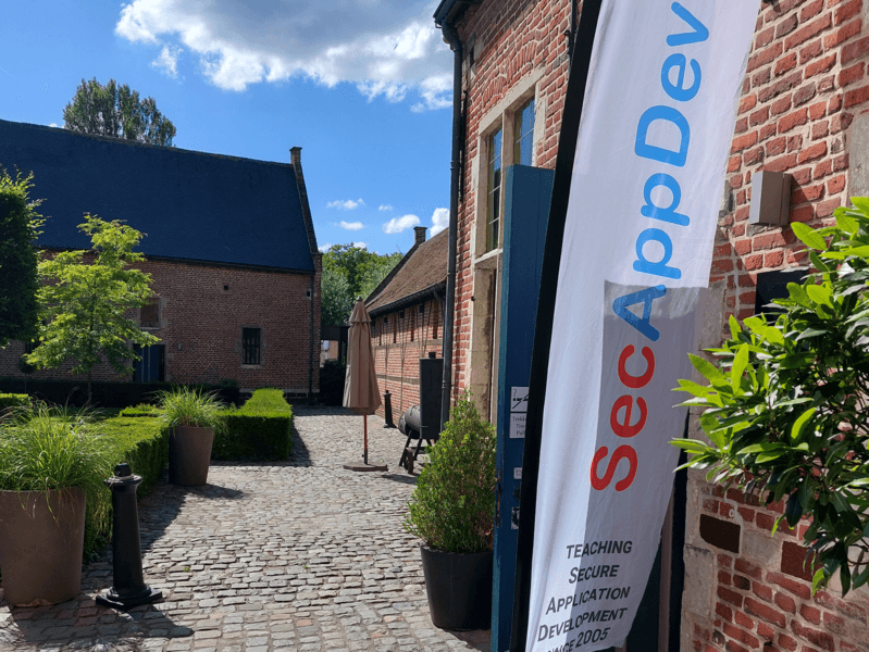 The Faculty Club venue with our SecAppDev flag